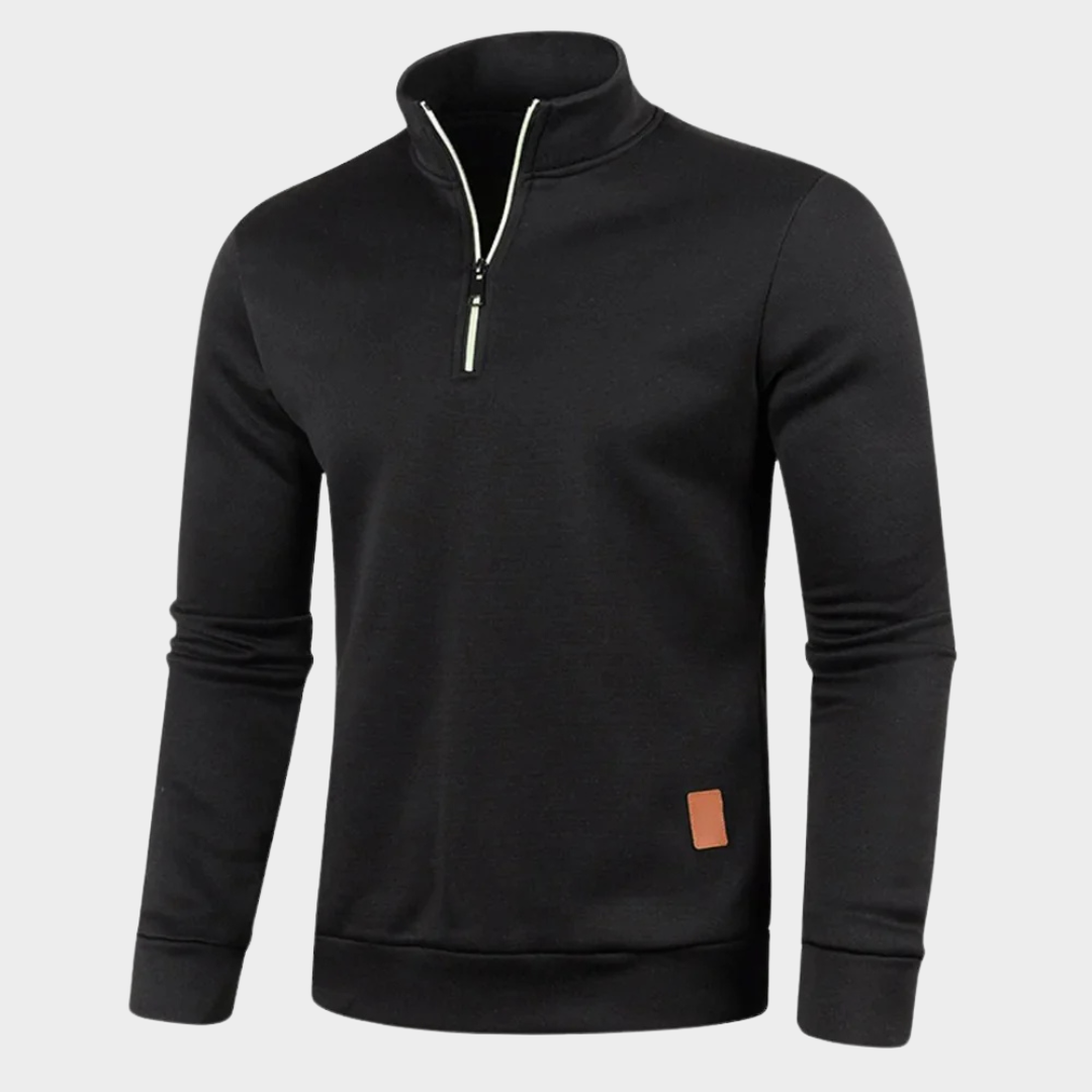 Men's Half-Zip Sweatshirt – Long Sleeve Turtleneck Pullover – Warm Casual Sport Sweater – Multiple Colours
