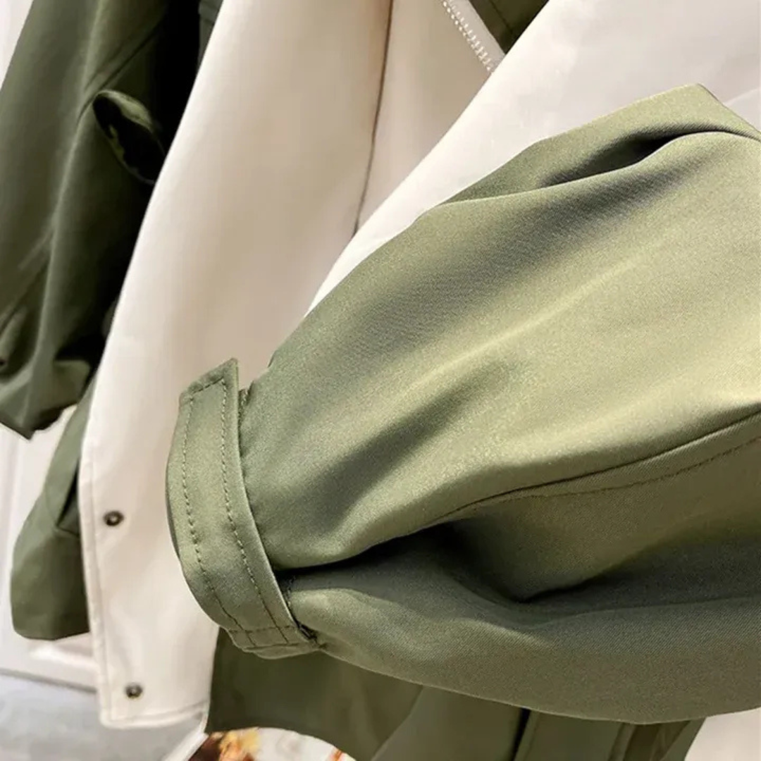 Women’s Windbreaker Jacket – Waterproof and Windproof Mid-Length Coat with Drawcord Waist and Double Layer Design – Multiple Colours
