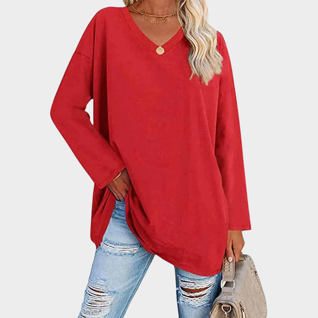 Women - Elegant Long Sleeve Blouse - Loose Fit - Soft & Comfortable - Multiple Colours