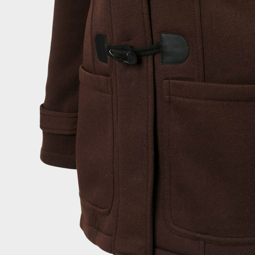 Women's Hooded Coat - Zipper & Horn Button - Casual Fit - Multiple Colours
