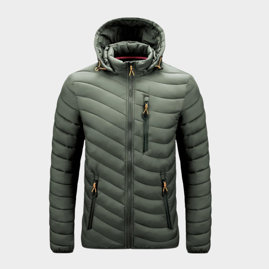 Men's Hooded Waterproof Parka Coat - Warm Casual Autumn Winter Outerwear with Detachable Hat, Army Green, Black, and More