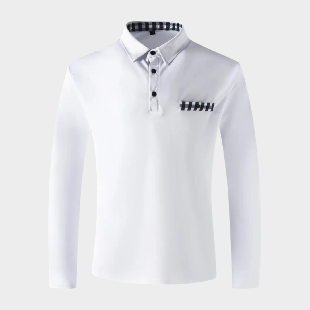 Men's Slim Fit Polo Shirt - Long Sleeve - Zipper Lapel - Business Casual - Multiple Colours
