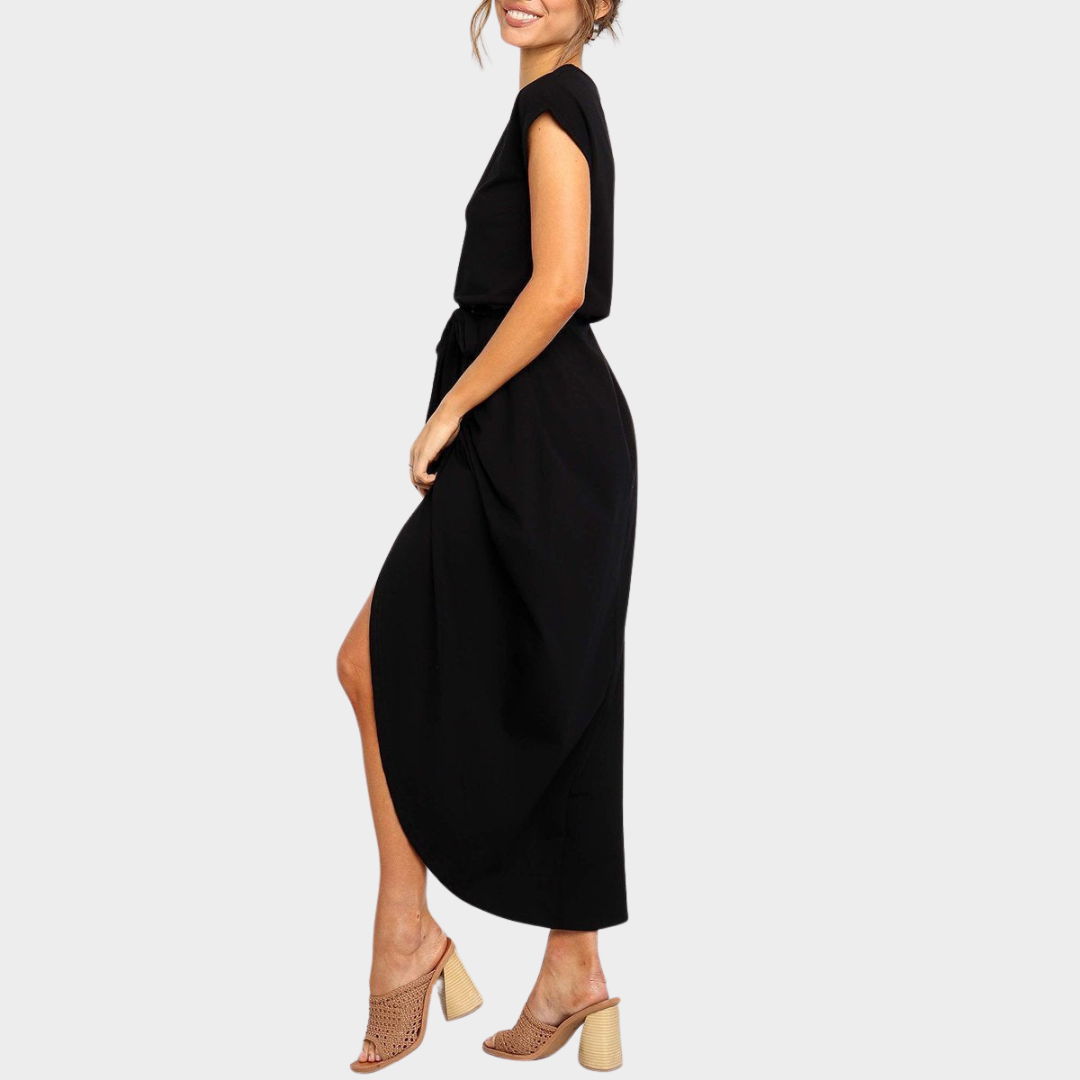 Women's Midi Dress – Adjustable Waist Belt – Elegant Fit – Soft & Comfortable – Multiple Colours