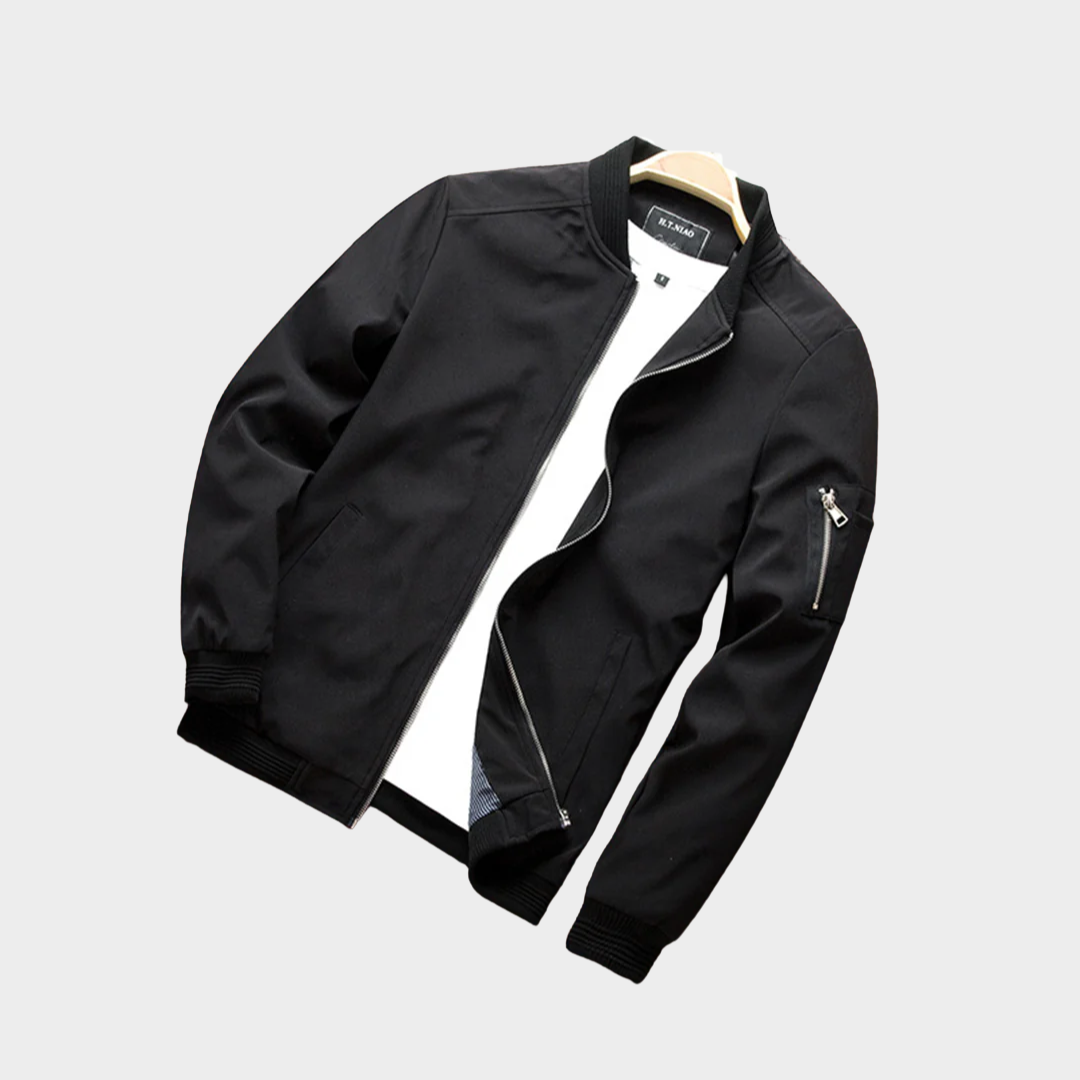 Men’s Bomber Jacket – Slim Fit – Lightweight Windbreaker – Zip Closure – Multiple Colours