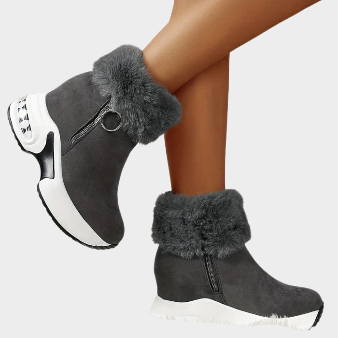 Women's Platform Snow Boots – Warm & Comfortable – Ankle-Length – Zipper Closure – Non-Slip Sole – Multiple Colours