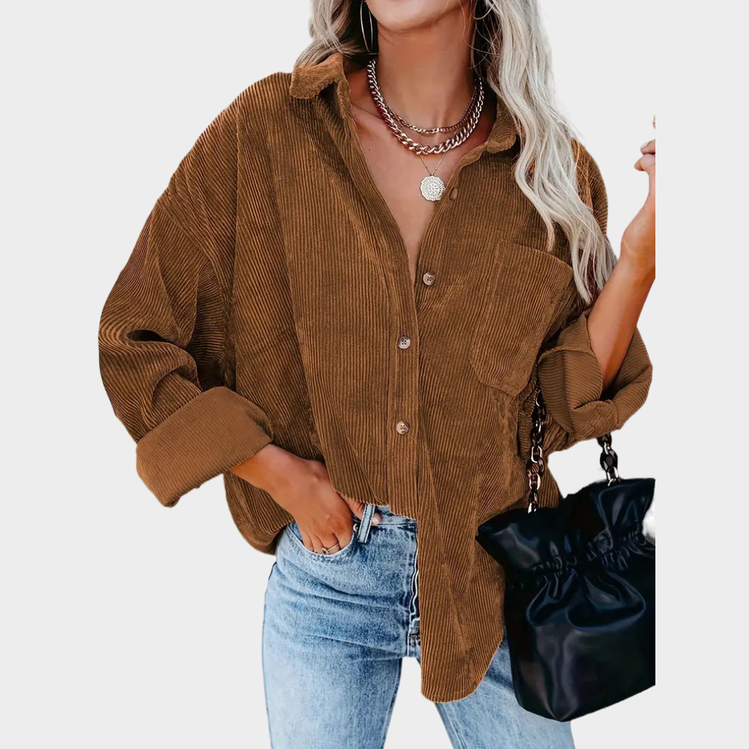 Women's Corduroy Shirt – Oversized Fit – Single Breasted – Soft & Warm – Casual & Stylish – Multiple Colours