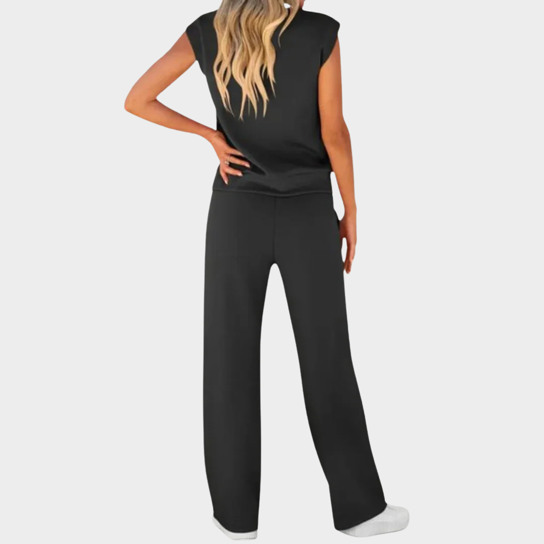 Women’s Casual Lounge Co-Ord – High Waist Two-Piece Sleeveless Set – Multiple Colours