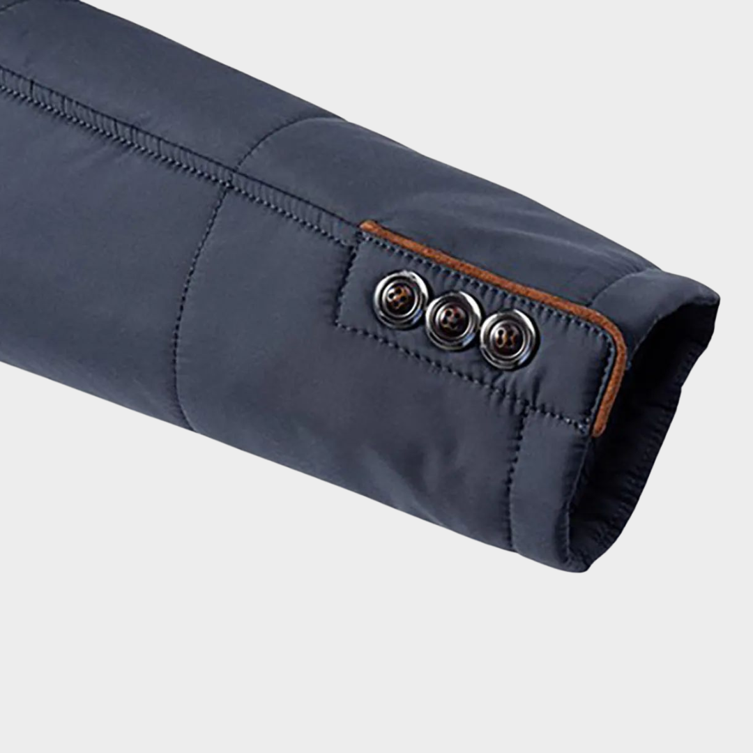 Men's Quilted Parka Jacket – Thick Thermal Windbreaker – Warm Hooded Coat – Solid Color – Multiple Colours