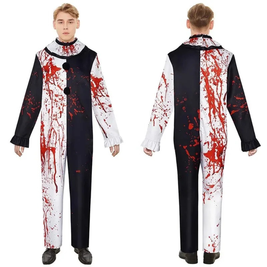 Men Art the Clown Halloween Costume – Horror Cosplay Jumpsuit with Full Set Options – Terrifier 3 Killer Clown Party Outfit