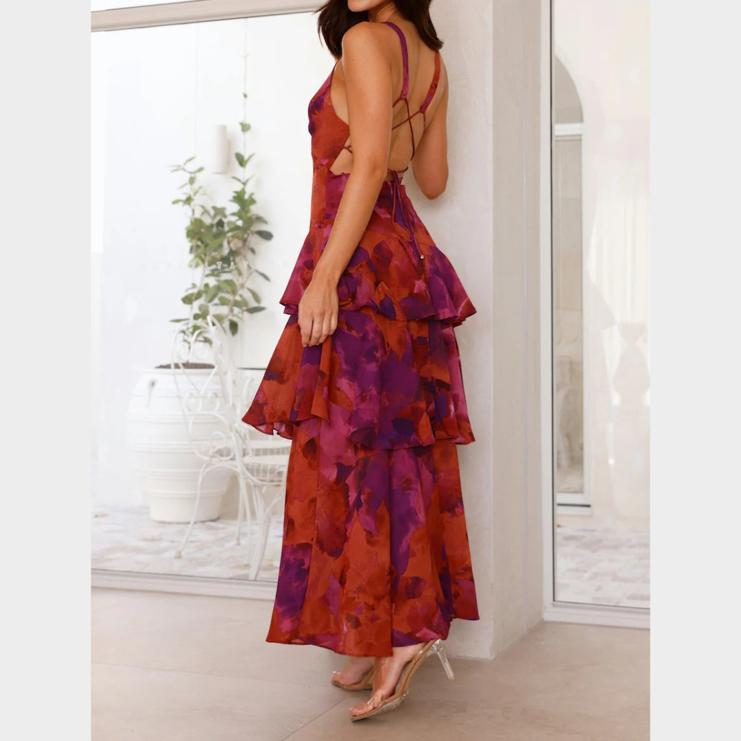 Women’s Halter Neck Chiffon Dress – Sleeveless Ruffled Hem Lightweight Fit – Beach and Holiday Style – Multiple Colours