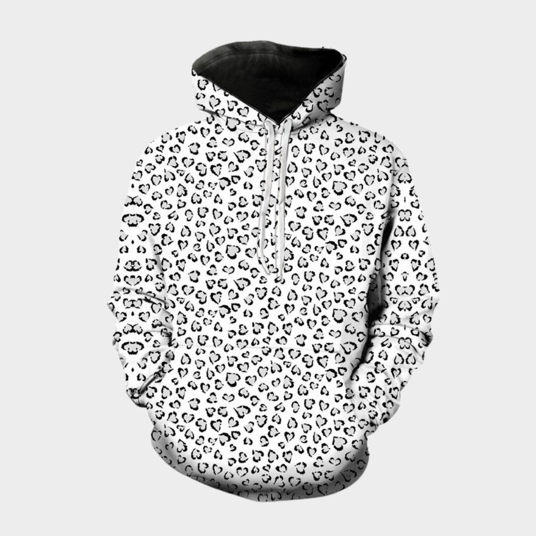 3D Printed Leopard Hoodie - Women's Sweatshirt - Long Sleeve Streetwear