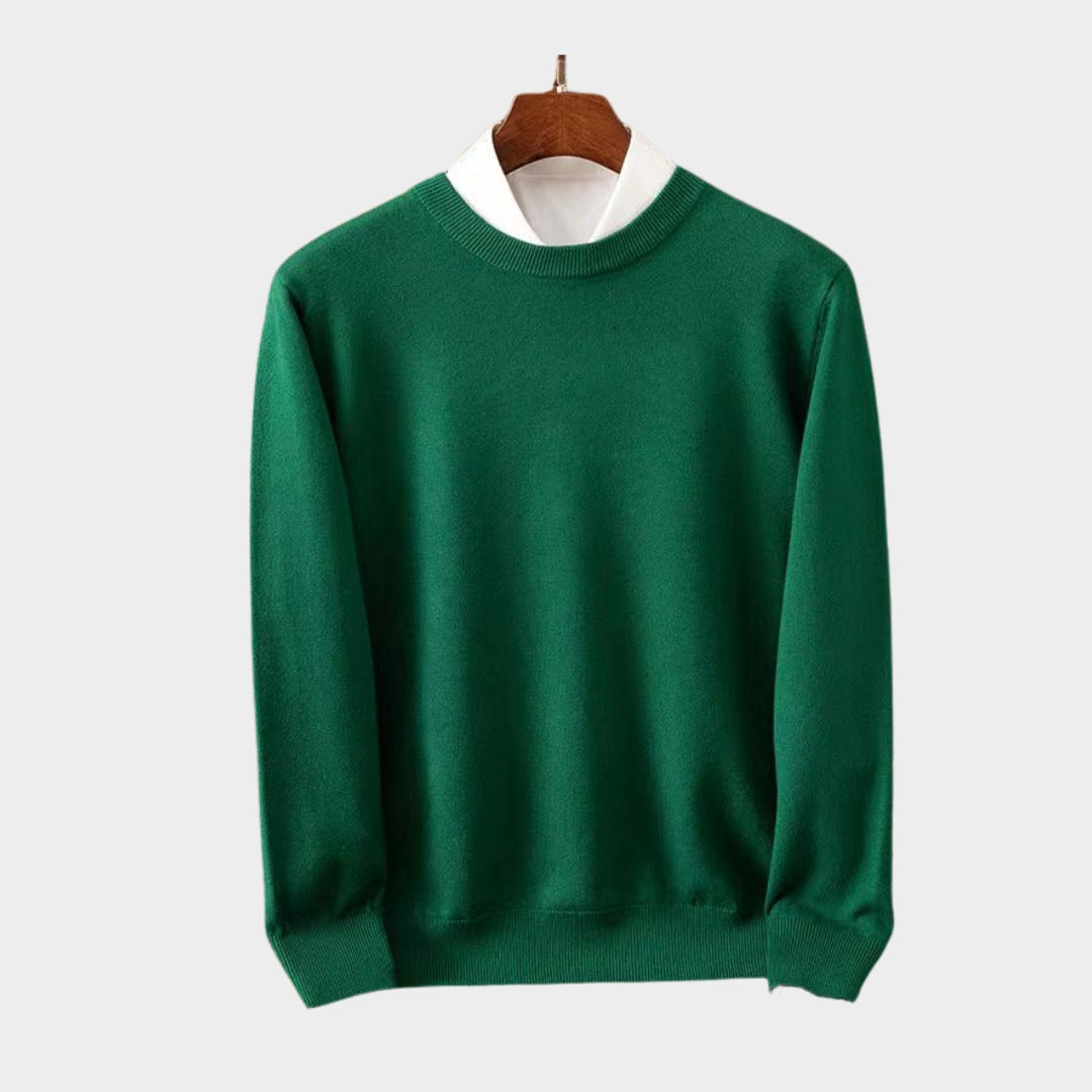 Cashmere Men’s Sweater – Soft O-Neck Knit, Long Sleeve Wool Pullover, Multiple Colors