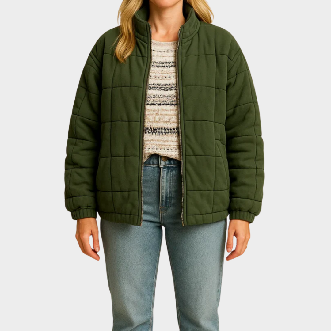 Women’s Elegant Coat – Oversized Padded Jacket with Relaxed Fit and Practical Pockets – Lightweight Warmth – Multiple Colours