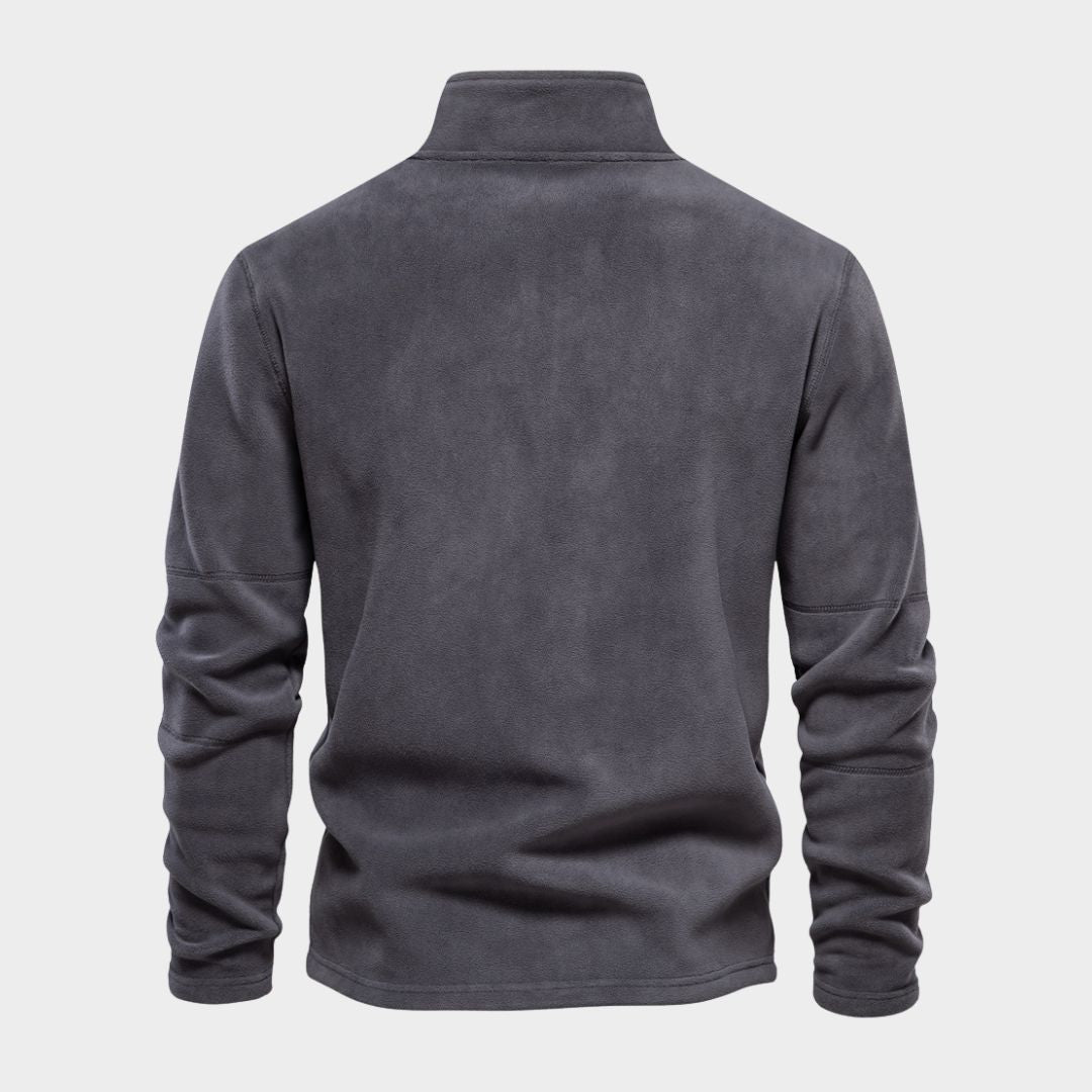 Men's Fleece Sweater – Thicken Warm Zipper Neck Sweater, Soft Shell Sweatshirt (Light Green, Black, and More)