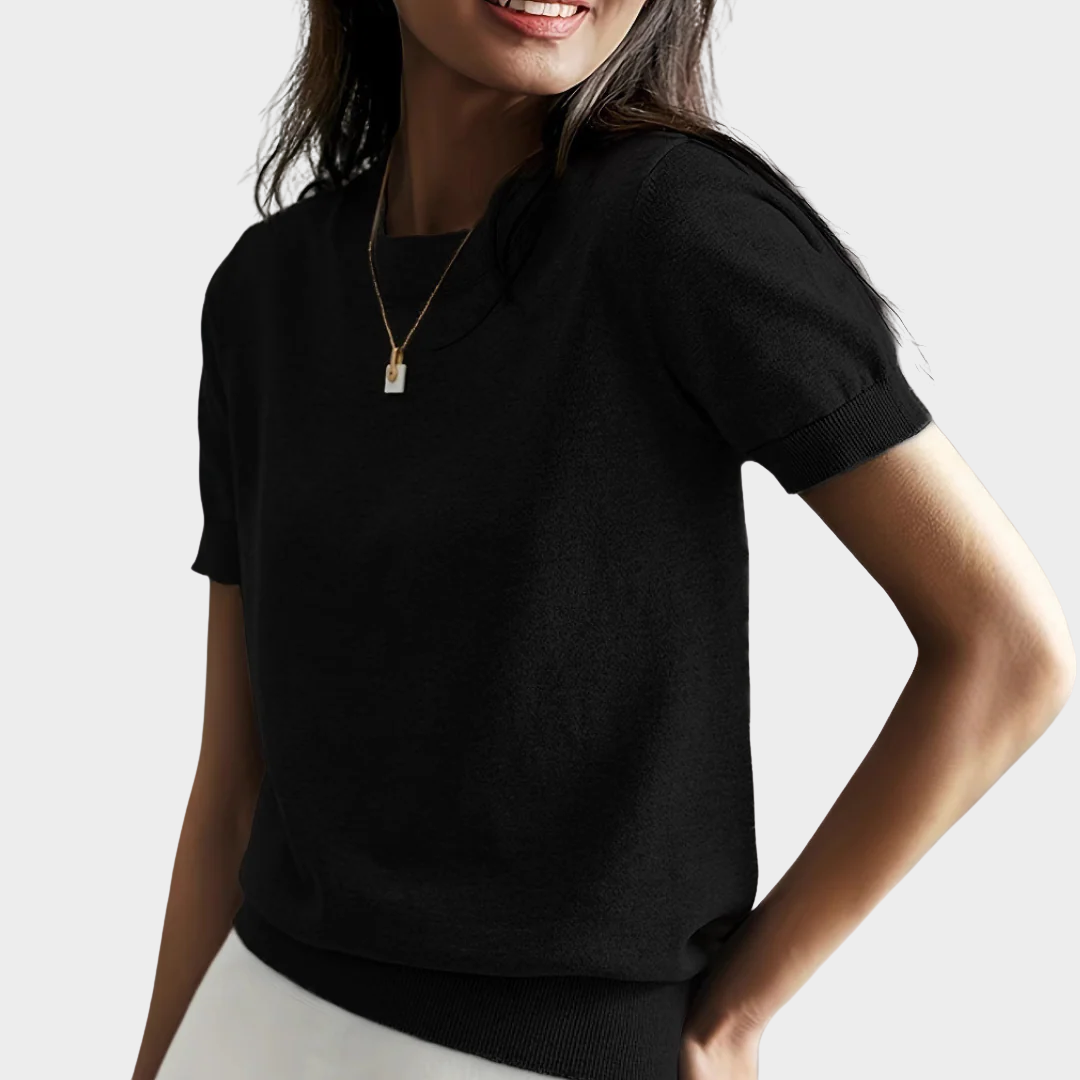 Women’s Casual Short Sleeve Crew Neck Top – Relaxed Fit Lightweight Knit Tee – Versatile Everyday Style – Multiple Colours