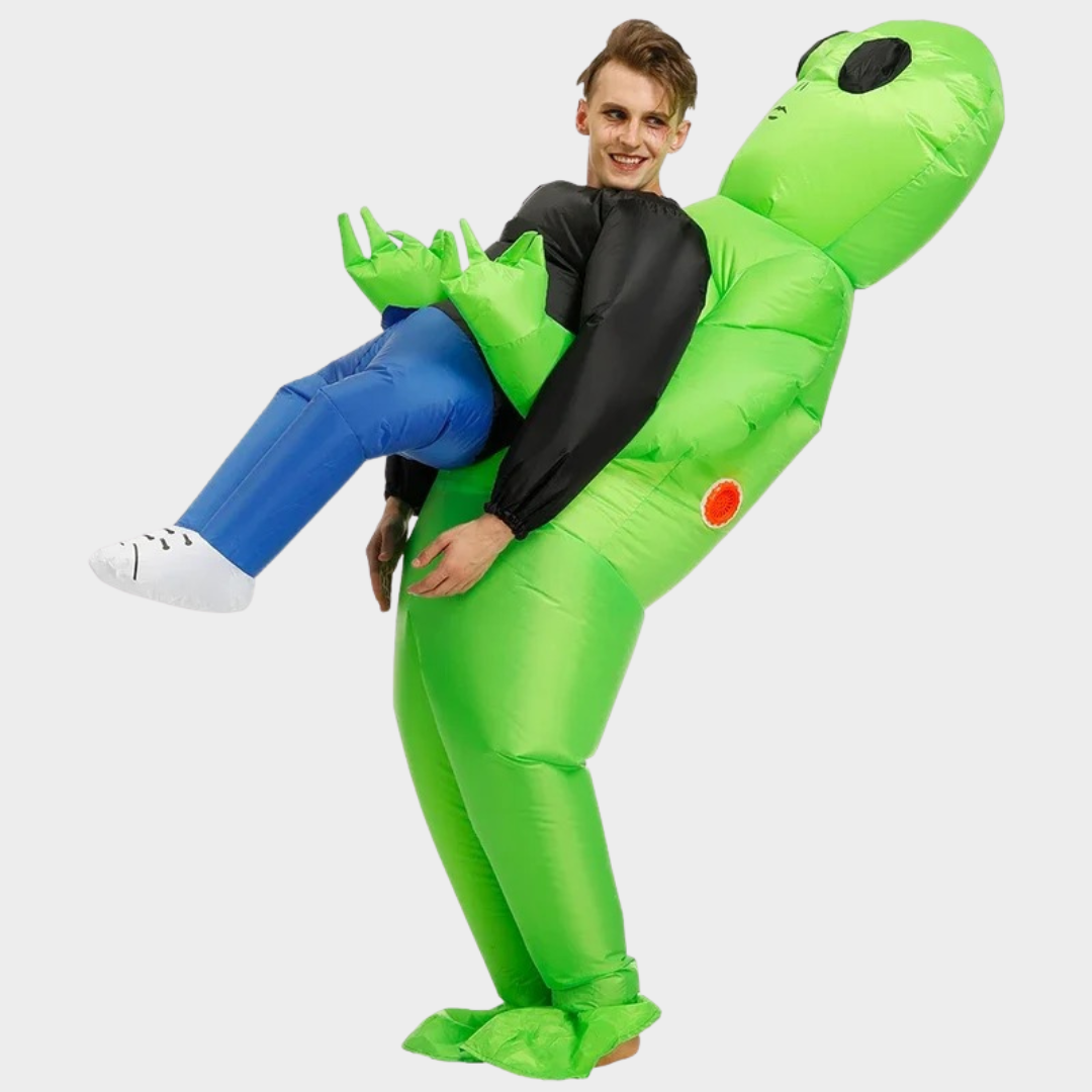 Alien Halloween Costume – Unisex Inflatable Cosplay Outfit for Adults & Kids – Funny Party Costume Suit – Green