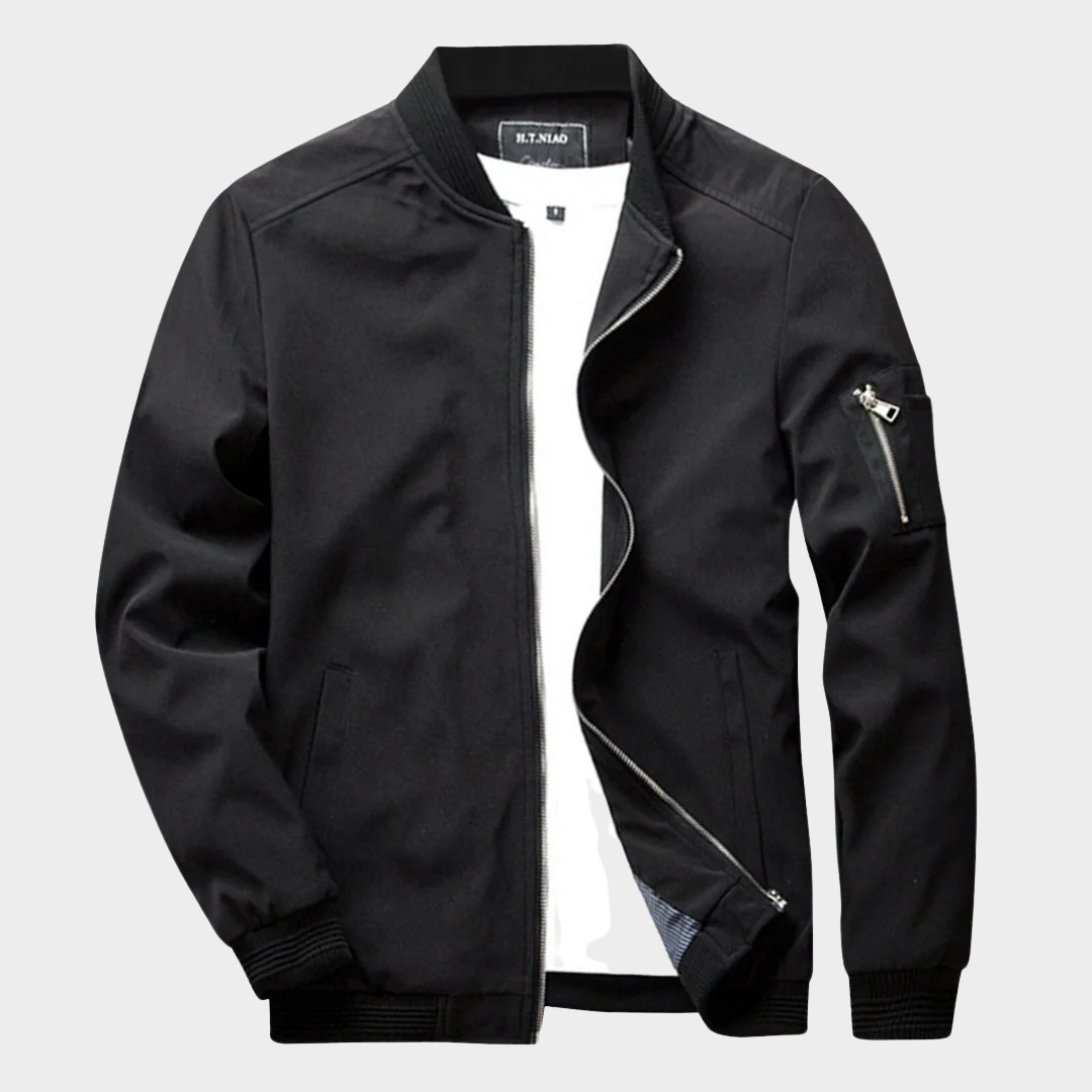 Men’s Bomber Jacket – Slim Fit – Lightweight Windbreaker – Zip Closure – Multiple Colours