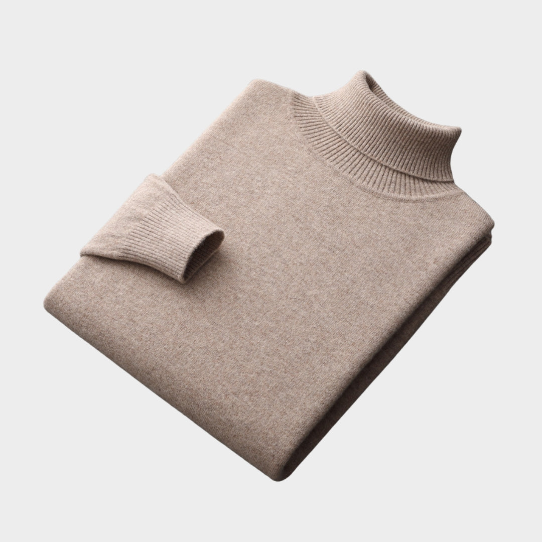 Men’s 100% Merino Cashmere Sweater – Old Money Knitted Pullover, Padded Warm Loose Fit, Black/Blue/White