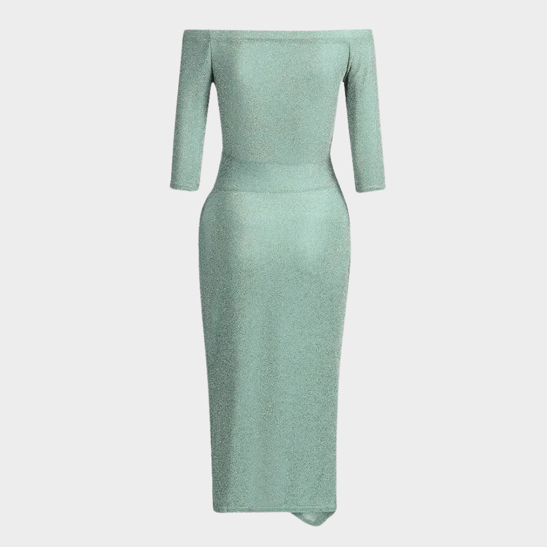Women's Off-Shoulder Long Dress – Elegant High Waist – Evening Party Clubwear – Flowy Fit – Multiple Colours