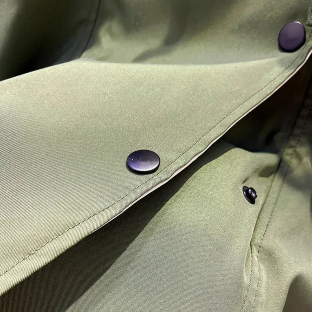 Women’s Windbreaker Jacket – Waterproof and Windproof Mid-Length Coat with Drawcord Waist and Double Layer Design – Multiple Colours