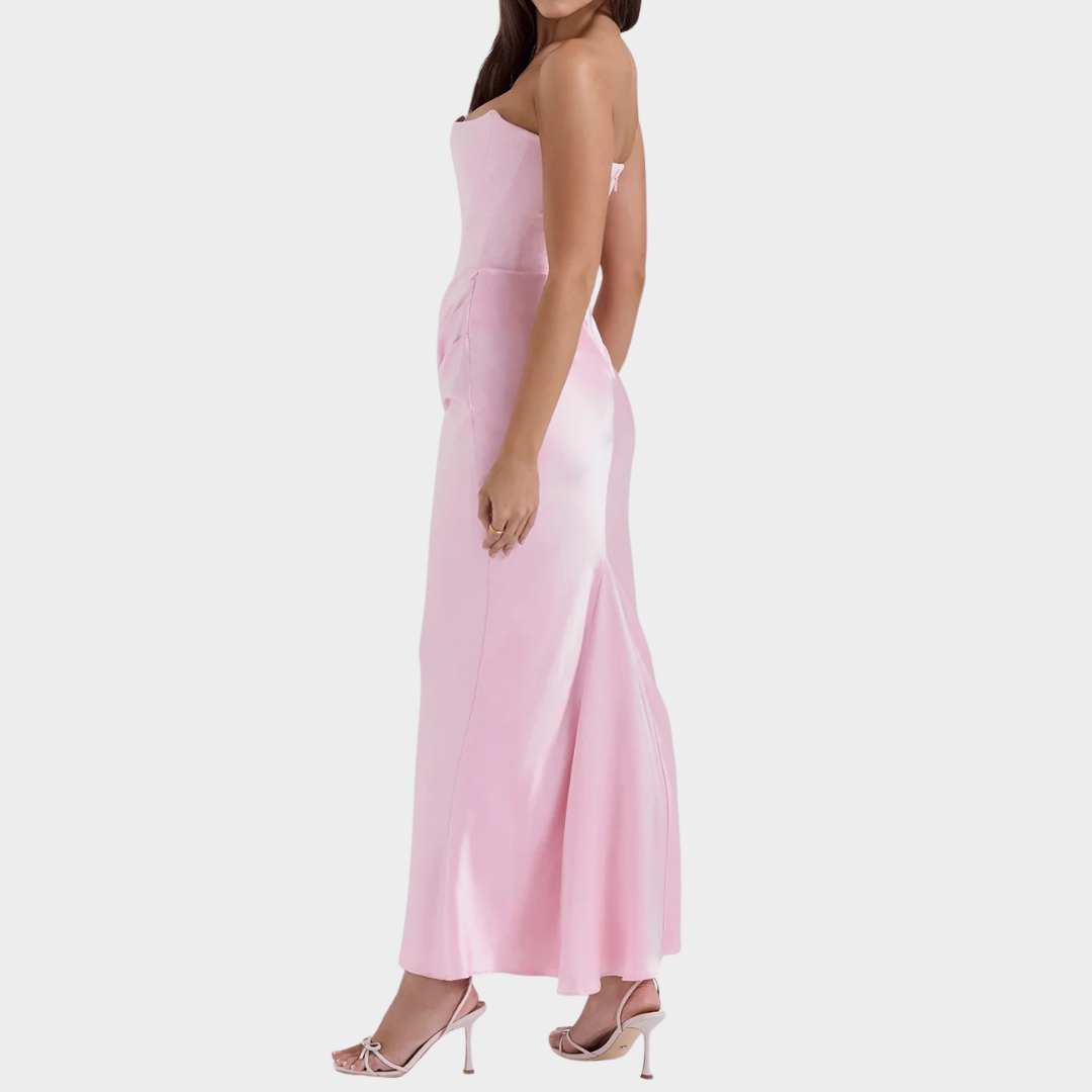 Women’s Long Dress – Strapless Patchwork Design – Sleeveless Backless Slim Fit – Mermaid Evening Gown – Multiple Colours