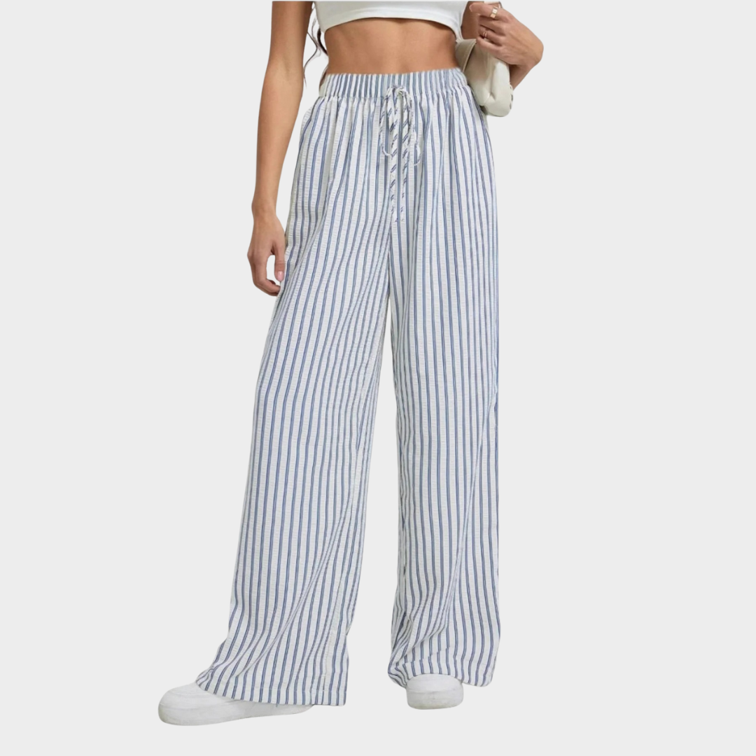 Women’s Striped Relaxed Fit Bottom – Lightweight Casual Wear with Breathable Fabric – Timeless Comfortable Design – Multiple Colours