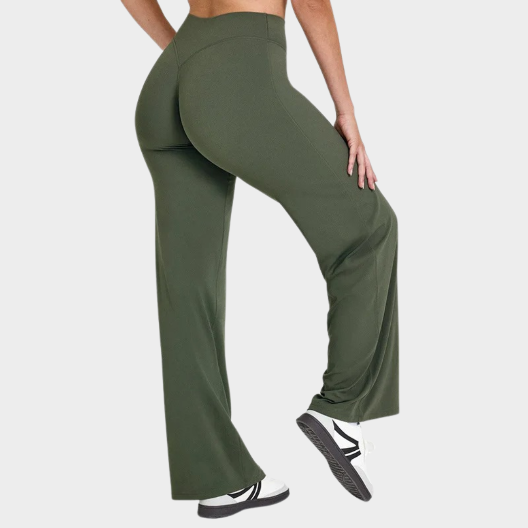 Women’s Leggings – Straight Leg Design – High Waist with V-Back Contour – Ultra Soft Sweat Wicking Fabric – Multiple Colours