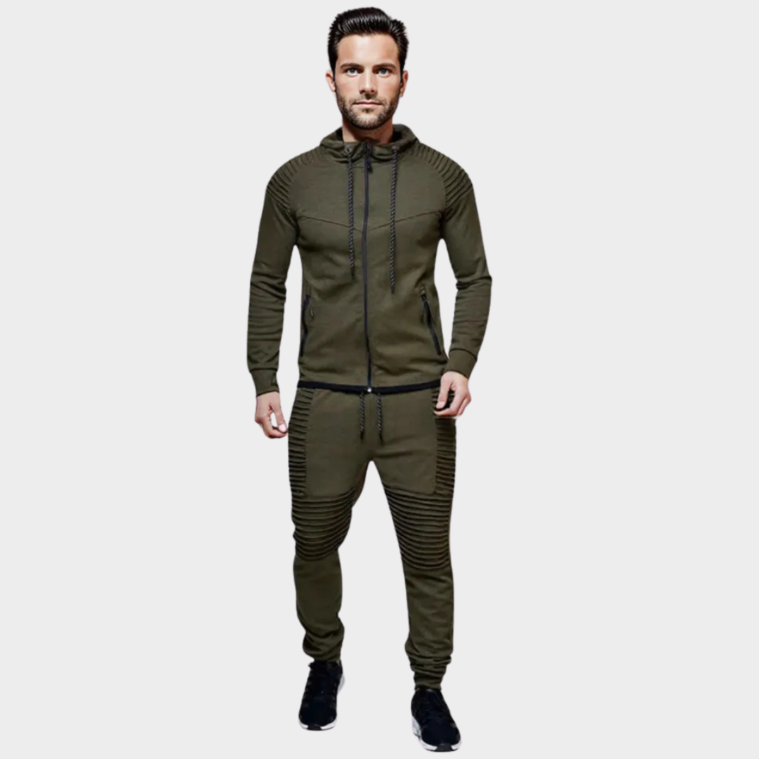 Men's Tracksuit Set - Hooded Sweatshirt & Drawstring Pants - Casual Fit - Multiple Colours