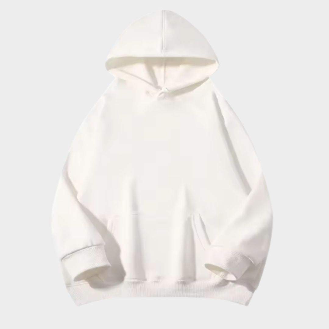 Men's Heavyweight Cotton Hoodie – Casual Pullover Sweatshirt, Loose Fit Long Sleeve Top (White, Black and More)